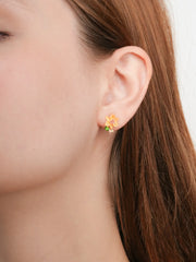 Carved Flower Stud Earrings