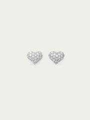 Puffy Heart Pavé Moissanite Stud Earrings