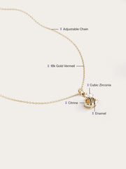 Citrine Bee Jewelry Necklace