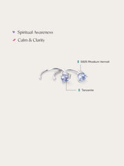 December Birthstone Mini Hoop Earrings - Blue Gemstone