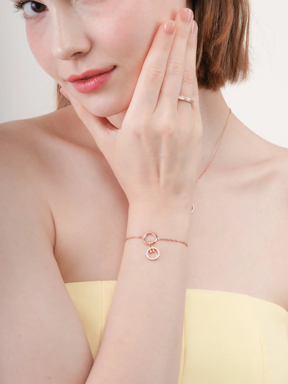 Smiley Face Reversible Enamel Moissanite Charm