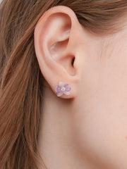 Purple Orchid Stud Earrings