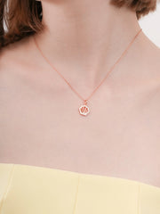 Cream Seashell Reversible Enamel Moissanite Necklace