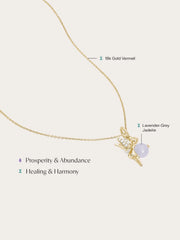 Lavender Grey Jadeite Fairy Necklace