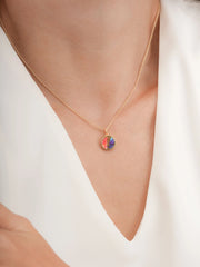 Rainbow Turquoise Reversible Coin Necklace