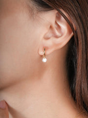 Floating Moissanite Huggie Earrings