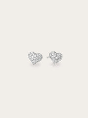 Puffy Heart Pavé Moissanite Stud Earrings