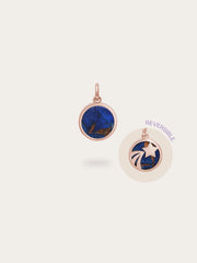 Reversible Blue Stone Coin Charm