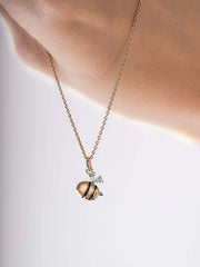 Citrine Bee Jewelry Necklace