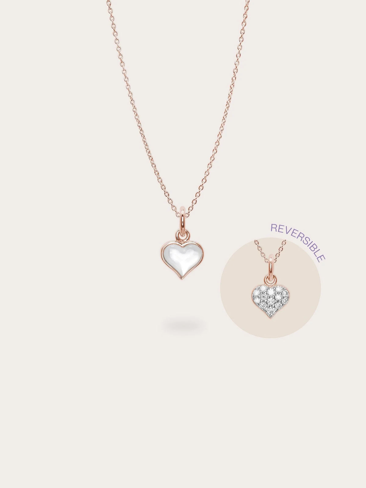 Puffy Heart Reversible Necklace