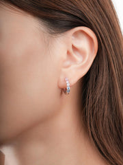 Lilac Sunset Moissanite Reversible Hoop Earrings