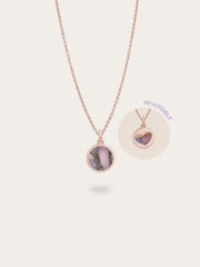 Pink Opal Copper Reversible Coin Necklace