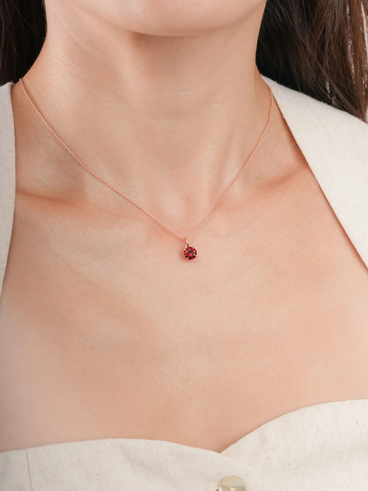 January Birthstone Garnet Necklace