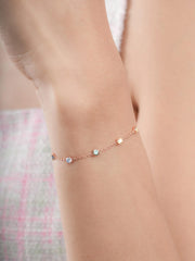 Rainbow Moissanite Station Bracelet