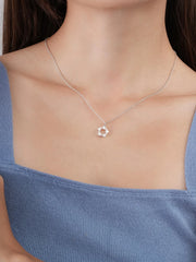 Snow White Moissanite Cluster Necklace