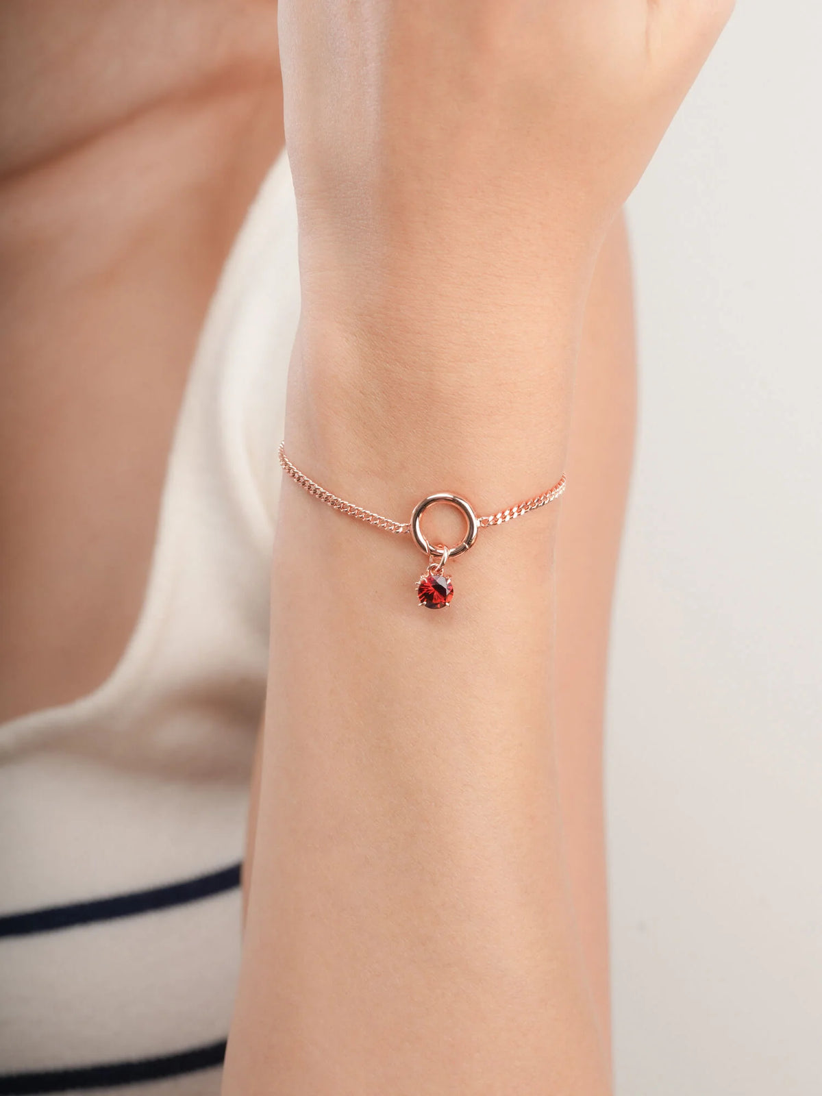 January Birthstone Garnet Charm