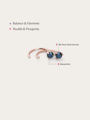 June Birthstone Mini Hoop Earrings with Lab-Grown Alexandrite
