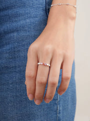 Pink Moissanite Eternity Band