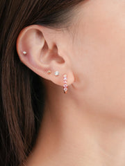 Pink Gradient Moissanite Reversible Huggie Earrings