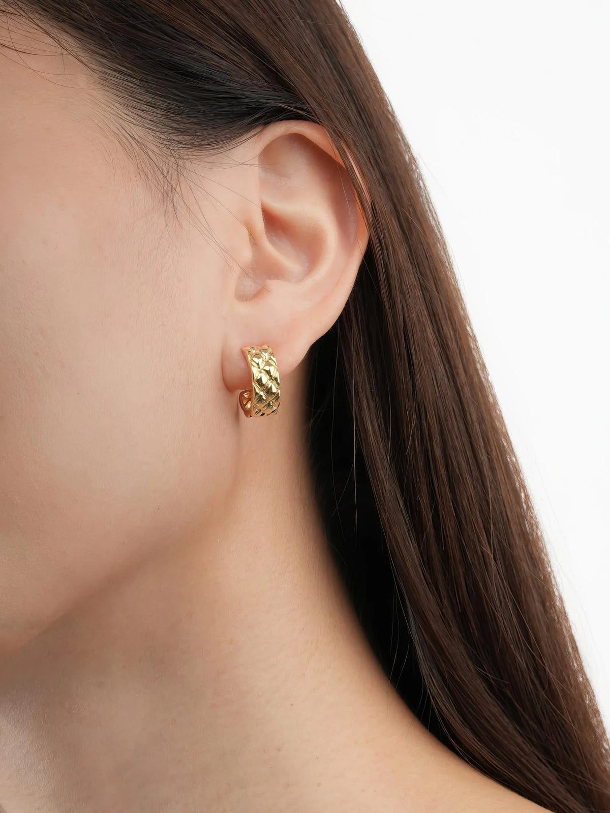 Puffy Quilt Hoop Earrings