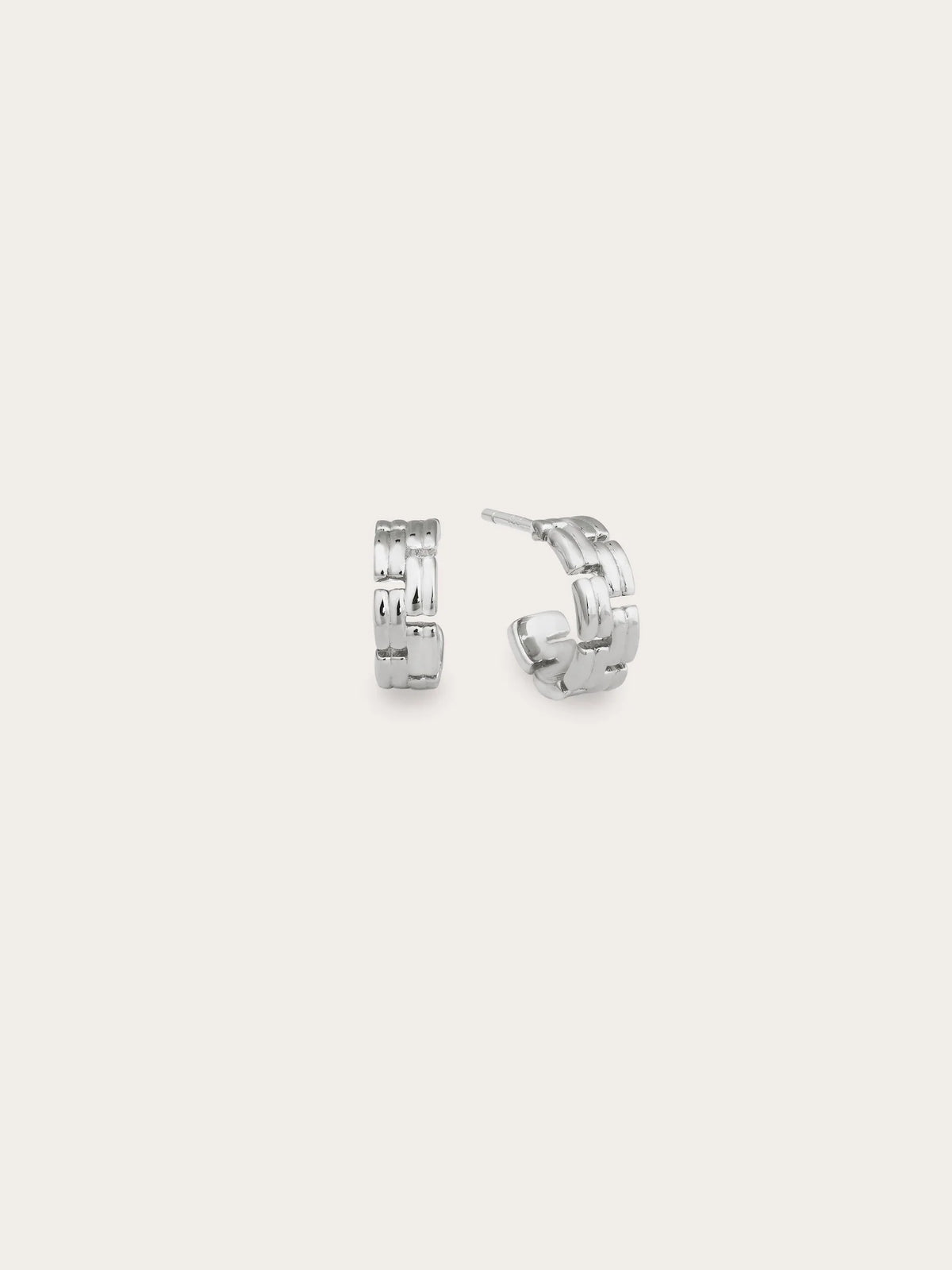 Duo Link Chain Hoop Earrings