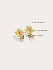 Carved Flower Stud Earrings