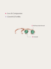 May Birthstone Mini Hoop Earrings - Emerald