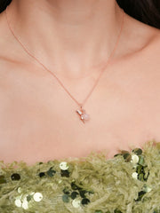 Love-themed Necklace with Rose Quartz